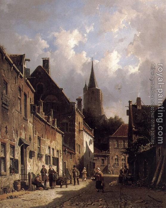 Adrianus Eversen : A Dutch Street Scene